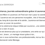 Quelques avis « mariages.net » de nos clients mariés